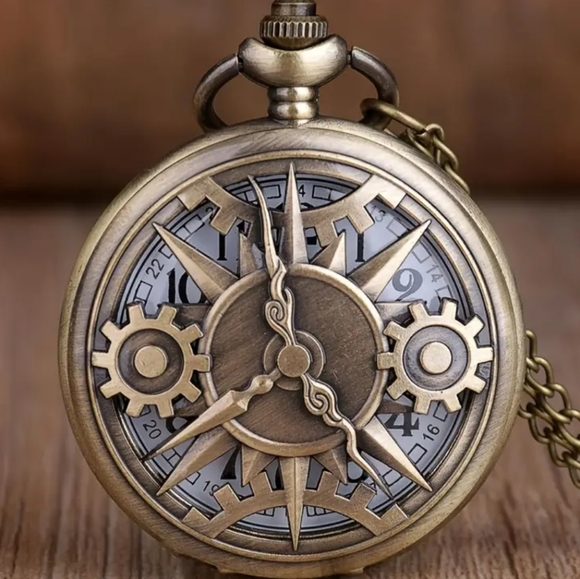 New Steampunk gears quartz pocket watch - Picture 1 of 5